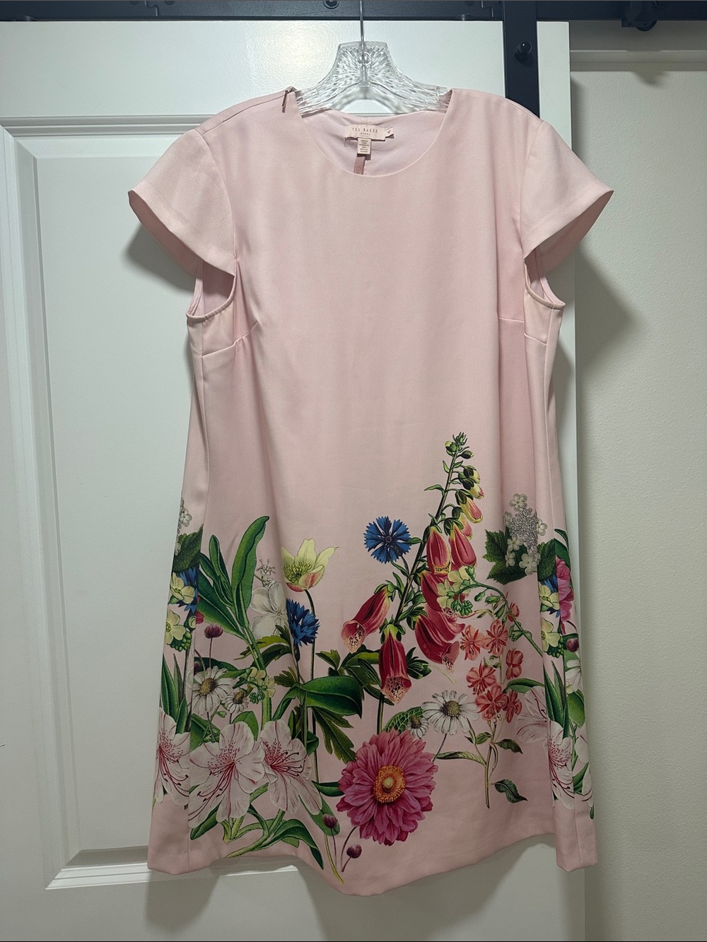 Ted Baker London Pale Pink Floral Hem Shift Dress